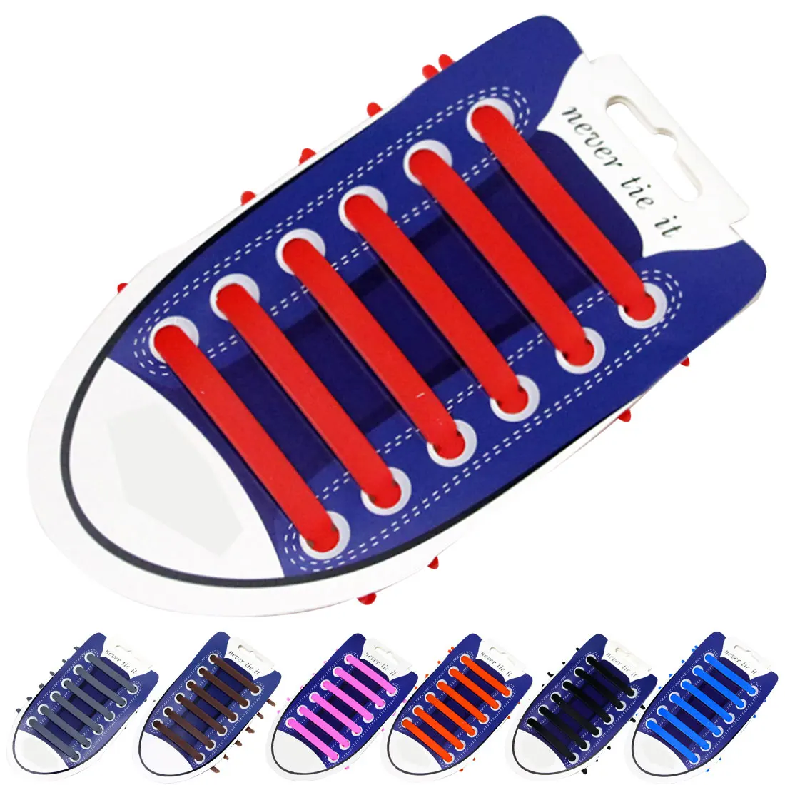 12 pcs Candy Colors Shoe Laces Fashion New No Tie Shoelaces Elastic