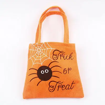 Halloween Loot Party Pumpkin Trick or Treat Tote Bags Kids Child Candy Bag Toy