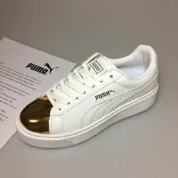 Оригинальная Puma для мужчин и женщин корзина на платформе кроссовки металлик Рианна классический тон простой бадминтон обувь ежедневно