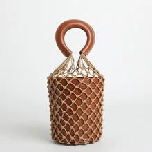 Ins сетчатая тканая сумка женская летняя пляжная сумка роскошная дизайнерская сумка-мешок модные открытые кожаные сумки bolsa feminina