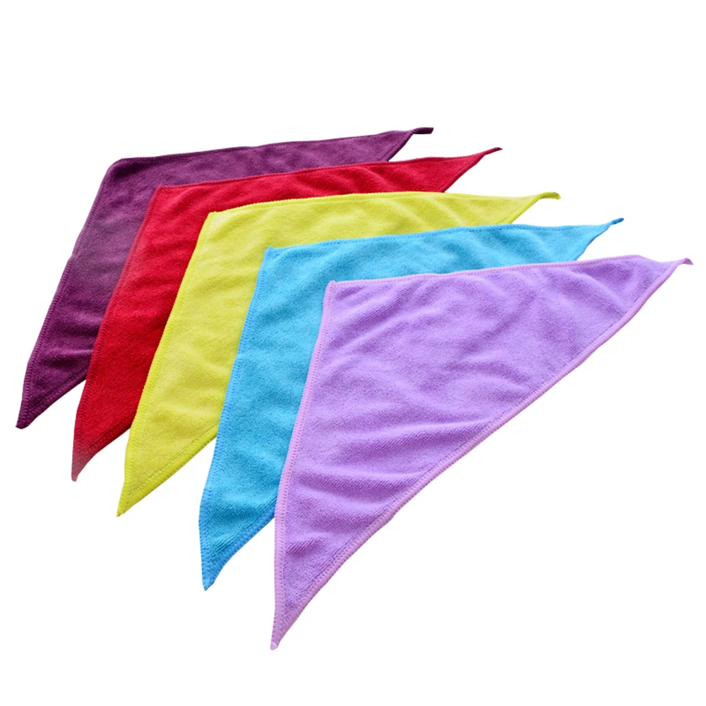 Set of 5 Microfiber Triangle Quick Dry Travel Towels Movement Tie Hands