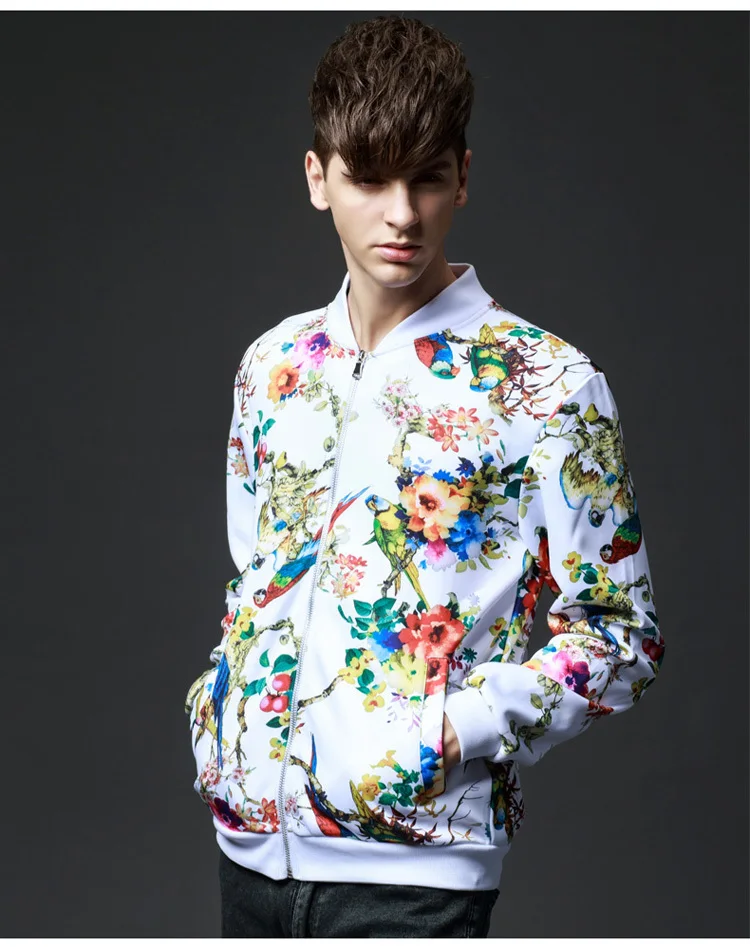 Grandwish Man Jacket Flower Print Spring and Autumn New Mens Jacket Zipper Brand Streetwear Hip Pop Bomber Jacket Men,DA453 Grandwish Man Jacket Flower Print Spring and Autumn New Mens Jacket Zipper Brand Streetwear Hip Pop Bomber Jacket Men,DA453