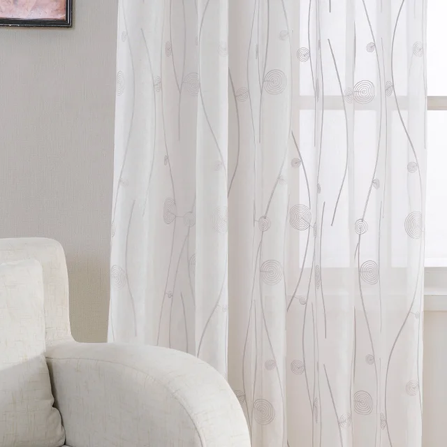 new embroidered white sheer curtains for living room bedroom abstract pattern window tulle kitchen small window - White Sheer Curtains new embroidered white sheer curtains for living room bedroom abstract pattern window tulle kitchen small window - White Sheer Curtains