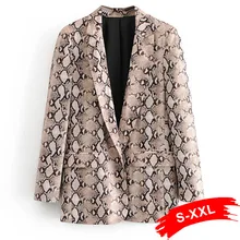 Женский блейзер Chi со змеиным узором на осень и весну с животным принтом, однобортный, с длинным рукавом, повседневные топы, офисная одежда