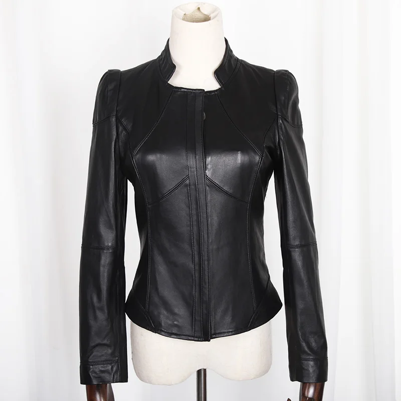

100% Genuine Real Sheepskin Coat Female Genuine Leather Jacket Short Slim Jackets For Women Outerwear jaqueta de couro