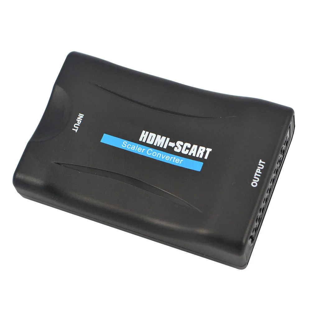 1080P SCART К HDMI видео аудио высококлассный конвертер Scaler адаптер для HD tv DVD для Sky Box STB штекер с кабелем постоянного тока