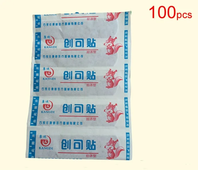 

100 Pcs Medical Anti-bacteria Curative Wound Adhesive Paste Band Aid Bandage Sitcker For First Aid Kit And Emergnecy Kit