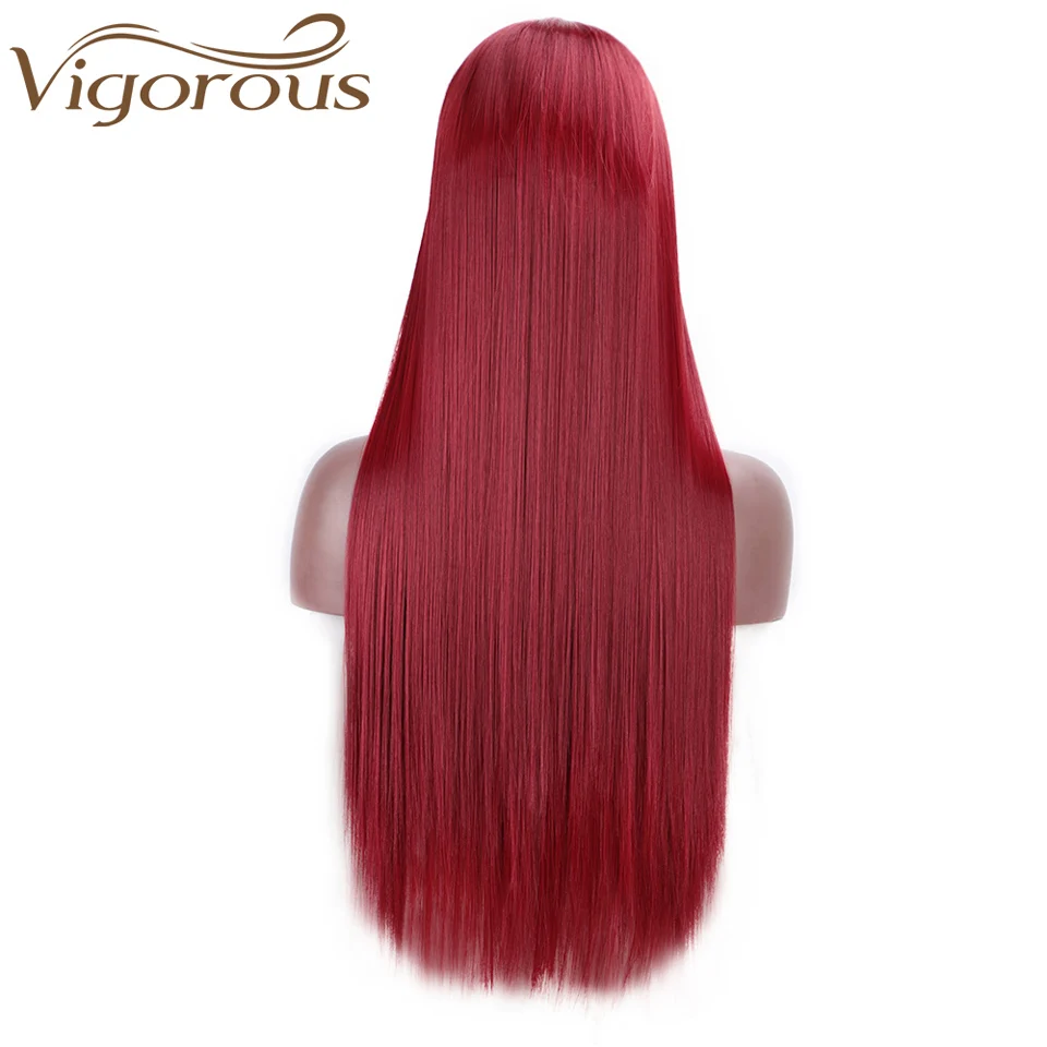 Vigorous Red Lace Front Wigs for Women Synthetic Long Straight Wigs Middle Parting Heat Resistant Fiber Natural Looking 13x4 3 Vigorous Red Lace Front Wigs for Women Synthetic Long Straight Wigs Middle Parting Heat Resistant Fiber Natural Looking 13x4 3