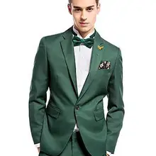 Новое прибытие одна кнопка темно-зеленый Жених Смокинги друзей жениха Мужские свадебные костюмы выпускного вечера Жених(куртка+ брюки+ галстук) K: 713