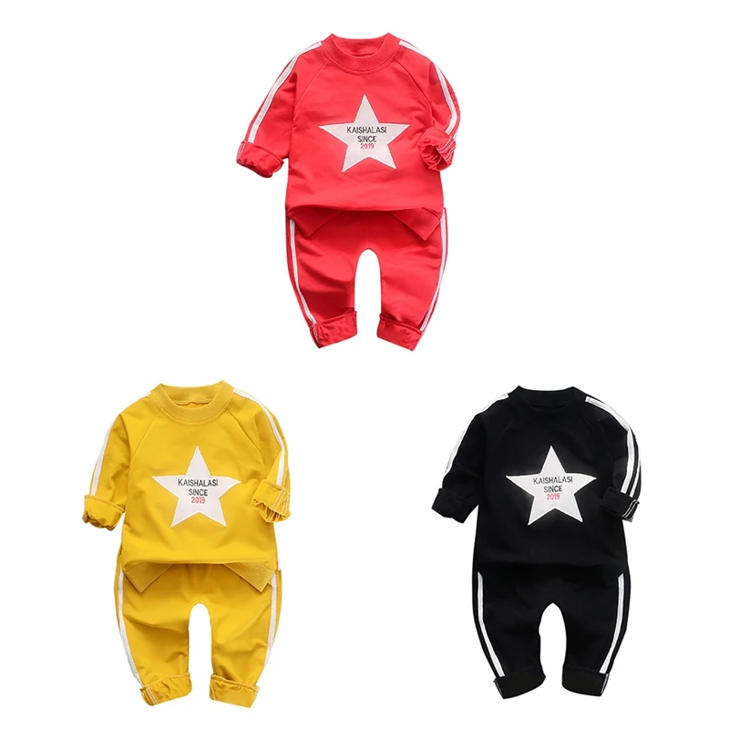 

Autumn Baby Boy Star Print Long Sleeve Sweatshirt Blouse Trousers Casual Outfits Clothes