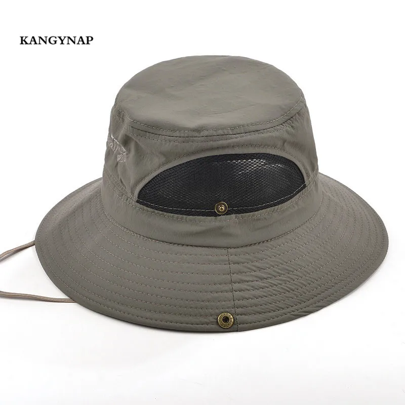 

[KAGYNAP]Fishing Hat Outdoors Sun Hats Summer Hats For Men Women Bucket Hat Breathable Casquette Caps Free Shipping