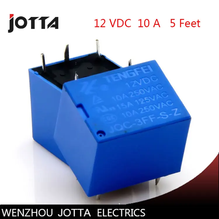 Реле мощности 5шт./лот JQC 3FF S Z T73 12 В постоянного тока 5 футов 10 А/5 контактов реле