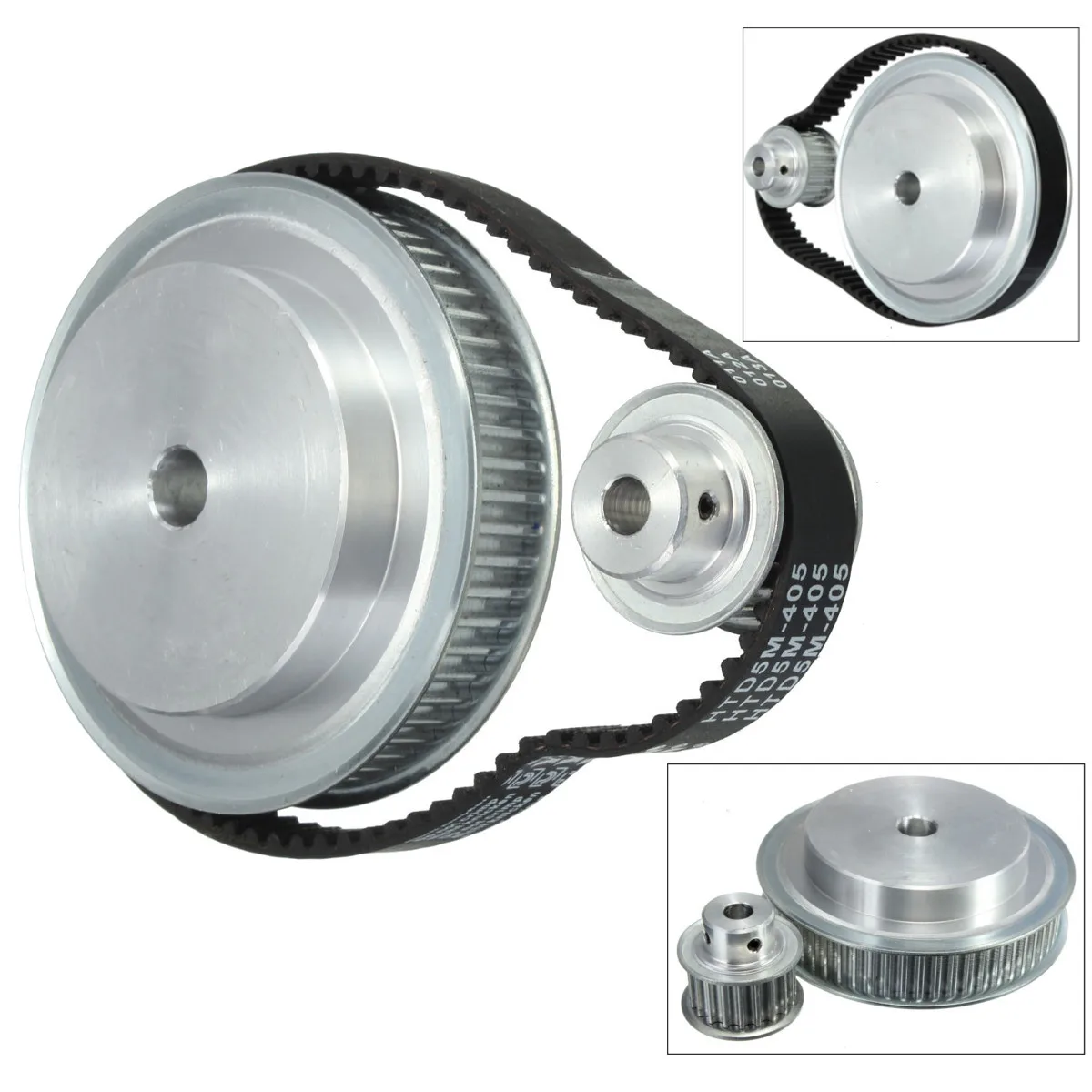 

5M Timing Pulleys Bore 12 and 8mm + Rubber Belts Set for CNC Engraving Machine Reducer Ratio 3:1