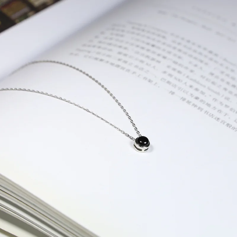 L& P Новая мода обсидиан 925 серебряные ожерелья и подвески для женщин Модные женские ювелирные аксессуары