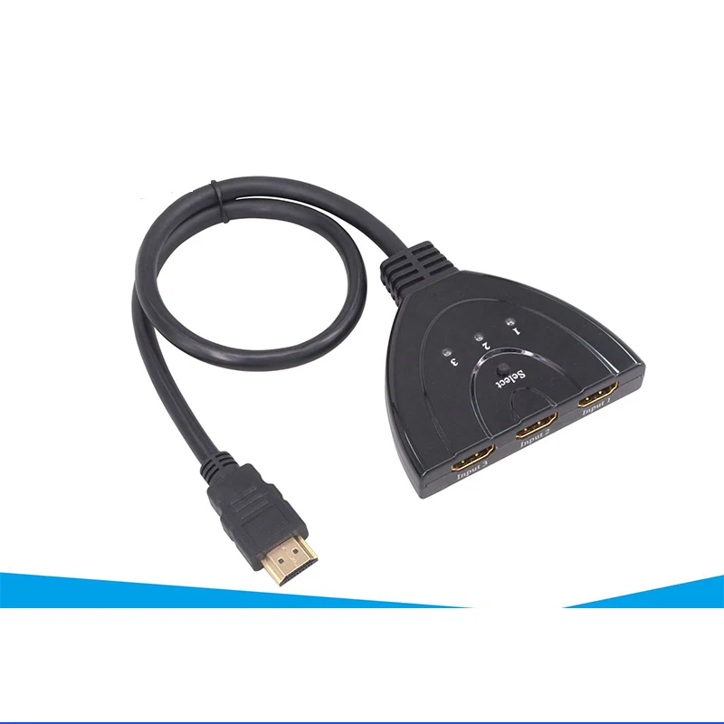 

AOSANG 4K*2K Mini 3 Port HDMI Splitter Adapter Cable 1.4b 1080P Switcher HDMI Switch 3 in 1 out Port Hub for HDTV Xbox PS3 PS4