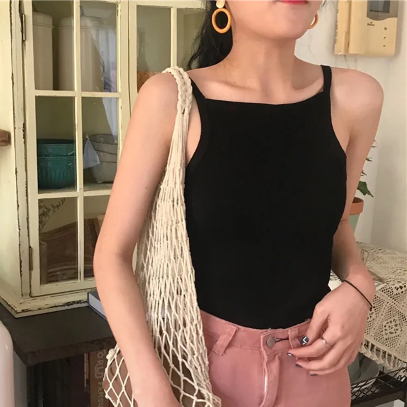 

Black Tops For Woman Striped Camis Casual Female Summer Vest Sweet Style Women Vest Camis