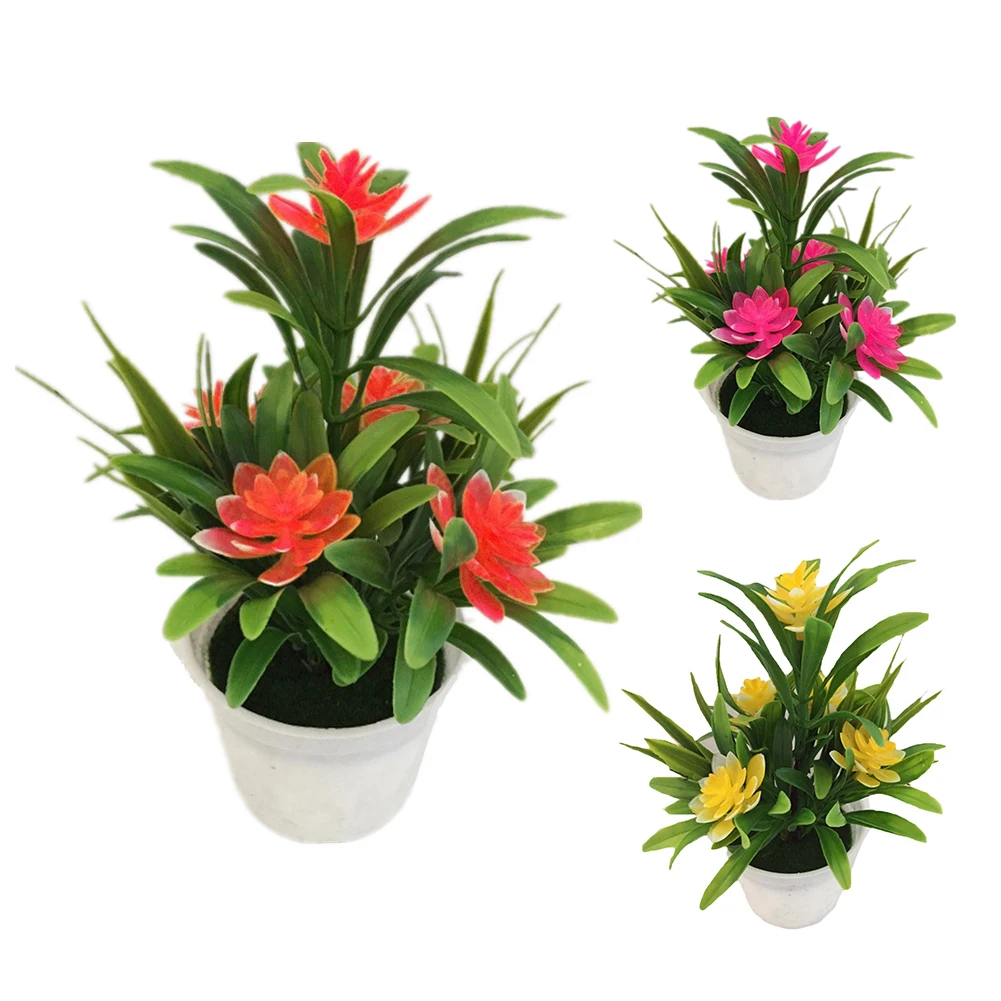 HOT SALE! Artificial Fake Lotus Flower Potted Plant Bonsai Wedding Party Garden Home Decor Artificial Plants