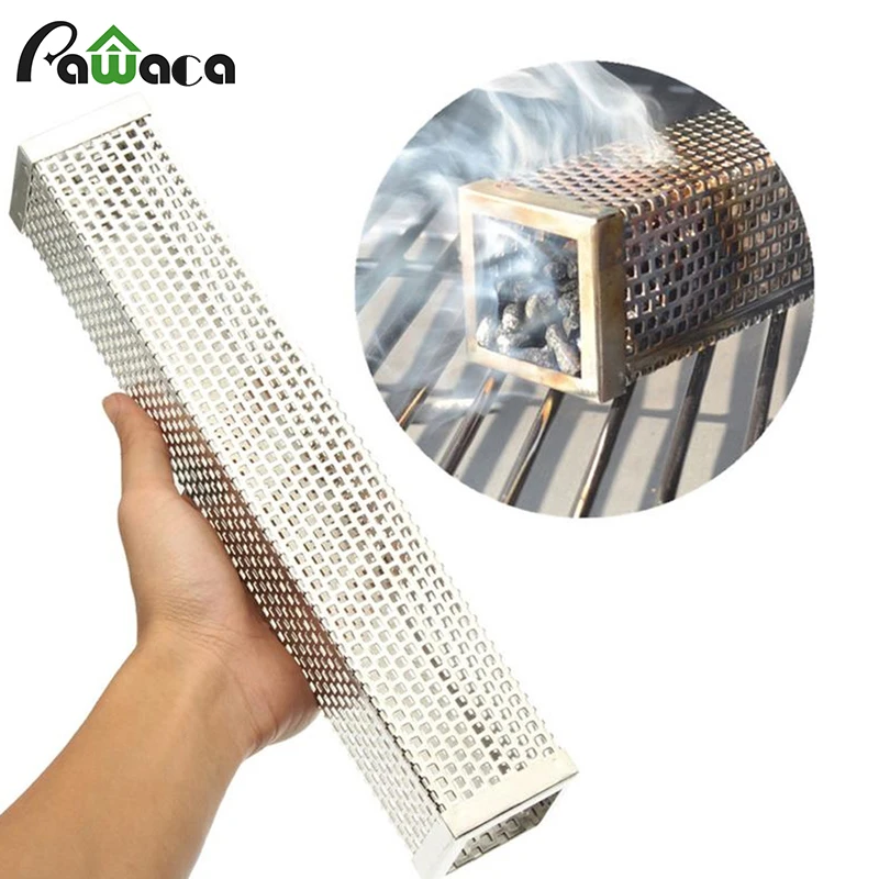 

Hexagon Square Pellet Smoker Tube Hot Cold Smoking Mesh Stainless Steel Perforated BBQ Smoke Generator Outdoors Grill BBQ Tools