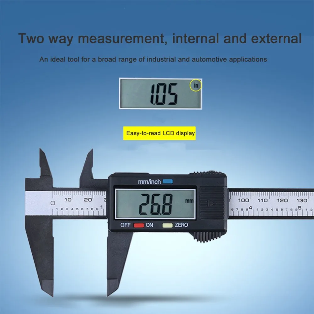 Штангенциркуль линейка из углеродного волокна композиты lcd цифровой штангенциркуль 0-150 мм Калибр микрометр измерительный инструмент с дюймовым преобразованием в мм