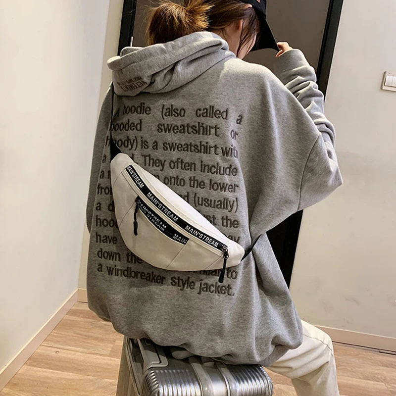 

Small bag female 2019 new tide canvas ins super fire slung fashion waist bag pocket chest bag Famous Popular Crossbody bags