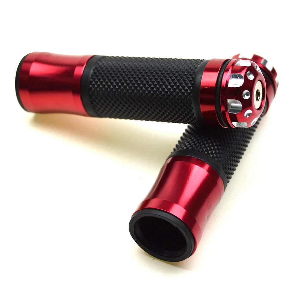 Красный 1 пара Универсальный алюминиевый без скольжения резиновый руль мотоцикла 7/8 ''Ручка Бар рукоятки для мотоцикла скутер