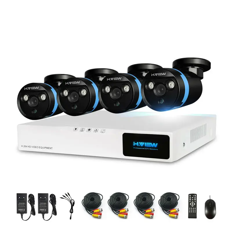 Koop H. view Bewakingscamera 4ch CCTV Systeem DVR DIY Kit 4x1080 p Security Camera 2.0mp Camera Surveillance Systeem