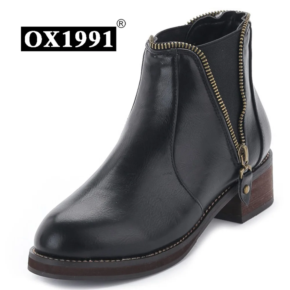 2017 New British Style Round Toe Spring Women Boots Fashion Soft