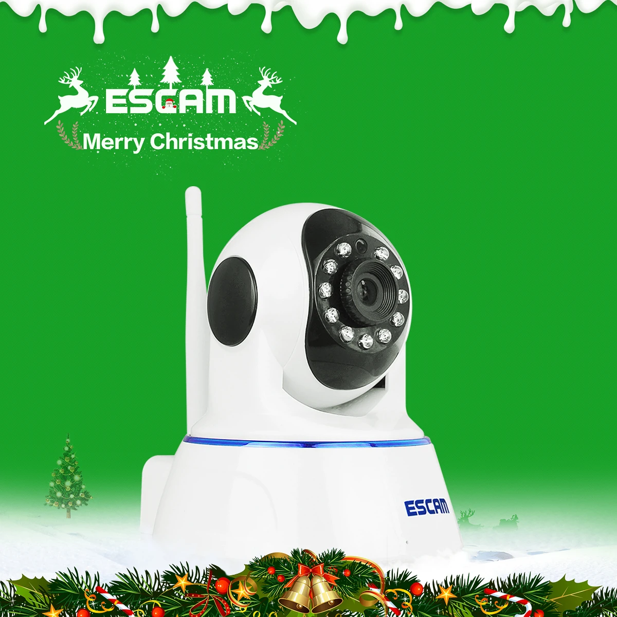 Escam QF002 Mini WiFi IP Camera HD 720P CCTV security Camera System P2P IR Cut Two
