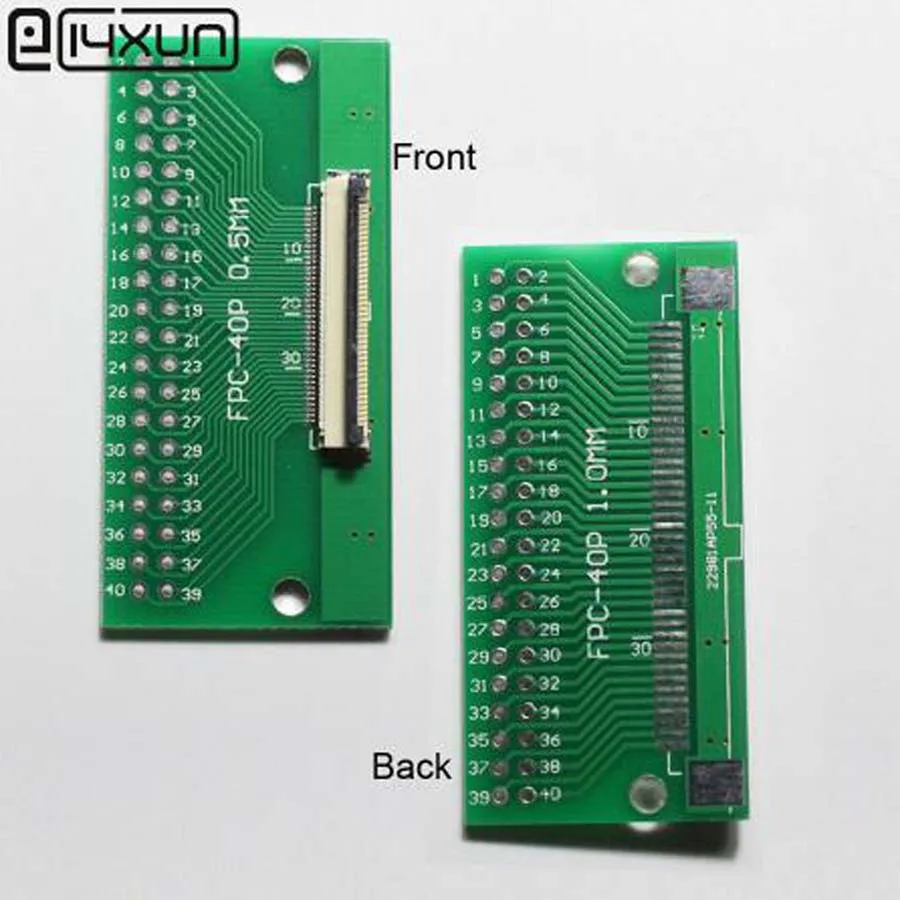 

1pcs 40P FFC FPC Adapter PBC Plated 0.5MM / 1.0MM Pitch Flip cover to 2.54mm 40Pin Flat Cable Socket Connector for TFT LCD