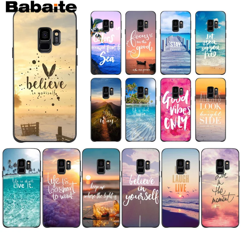 Мягкий черный чехол для телефона из ТПУ Babaite с изображением голубого неба и пляжа