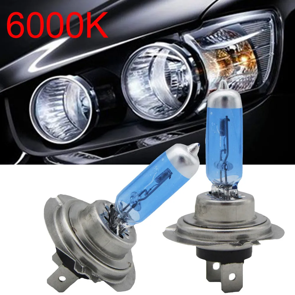 

2pcs Gas Auto halogen lamp bulb Fog Lights Headlight Bright H7 100W 12V 6000K Xenon Gas Halogen Headlight White Light Lamp Bulbs