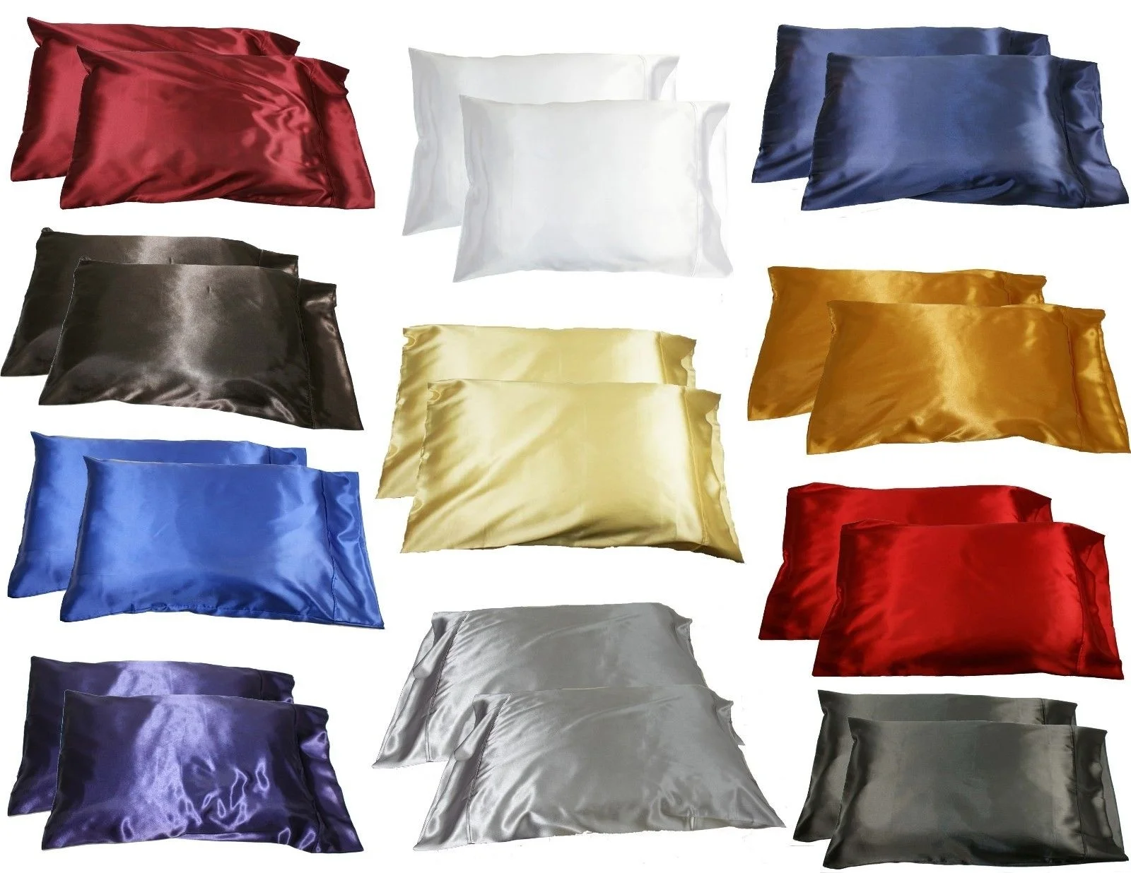 1pc UnihomeNew Queen/Standard Silk~y Satin Pillow Case Multiple Colors