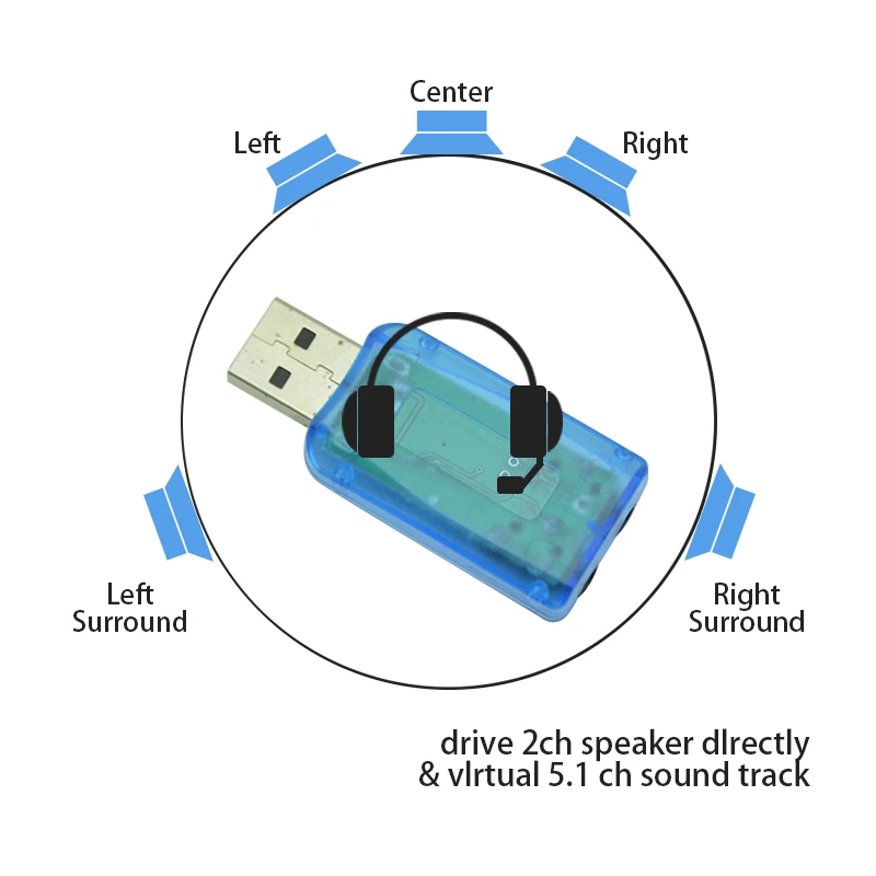 USB звуковая карта 3,5 мм Usb адаптер 3D Аудио 5,1 мини внешний интерфейс микрофон динамик для ноутбука ПК Компьютер Микро данных аудио