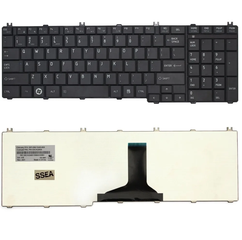SSEA новая американская клавиатура для Toshiba Satellite C650 C650D C655 L650 L650D L655 L670 L675 Pro C660 C665 |
