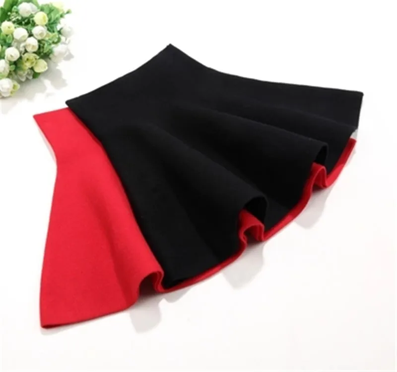Коллекция года, Детская приталенная юбка для девочек Детская шерстяная вязаная юбка черная, красная юбка-пачка для малышей Юбка-американка юбка-пачка 2 цвета, одежда принцессы, AA2594