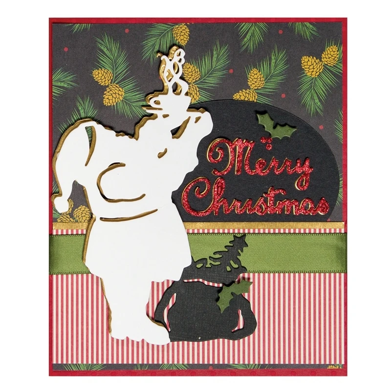 

Santa Claus Entertain Guest Metal Cutting Dies Stencil For DIY Scrapbooking Decorative Embossing Handcraft Die Cutting Template