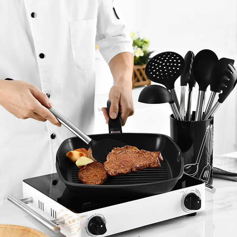 8 Piece Set Kitchen Cooking Set Tool Silicone Spatula Scraper Spoon Colander Baking Cooking Anti-scalding Utility 8 Piece Set Kitchen Cooking Set Tool Silicone Spatula Scraper Spoon Colander Baking Cooking Anti-scalding Utility