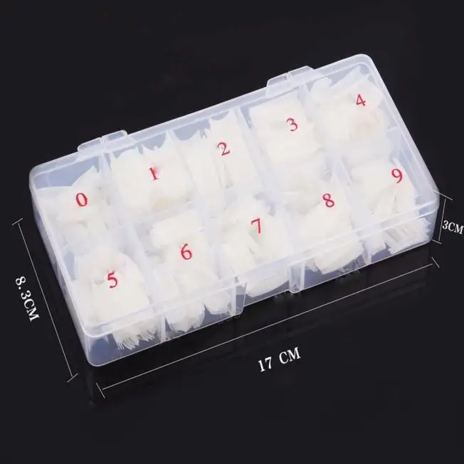 Box 500Pcs Clear White Natural False Acrylic Nails Art Tips UV Gel DIY Nail Art Decoration Interior Design