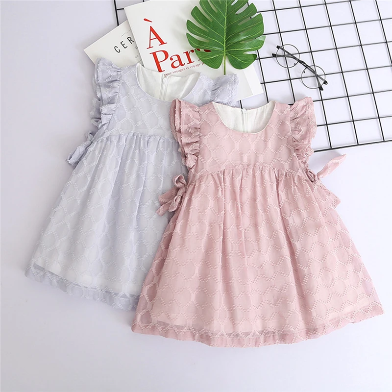 New Arrival Toddler Girls Summer Dress 2019 Toddler Kids Baby Girls Clothes Chiffon Bowknot Party Pageant Princess Dress V6@ (28)