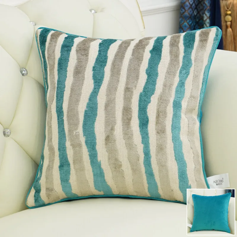 Чехол на подушку Avigers из плотного бархата с синими цветами|cushion cover|throw pillow