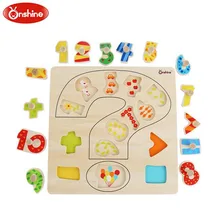 Onshine детские деревянные цифровые Обучающие головоломки для раннего развития ручной захват Jigswa доска для детские игрушки подарки