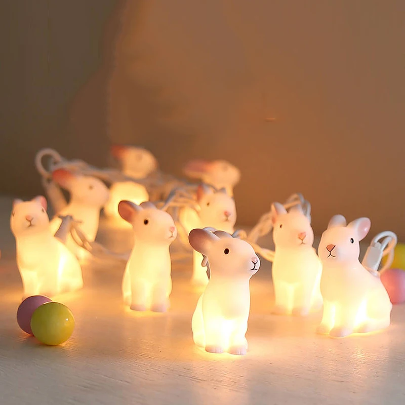 Гирлянда с кроликом на батарейках 20 светодиодный 8 см 5 м|led decoration|battery operated string