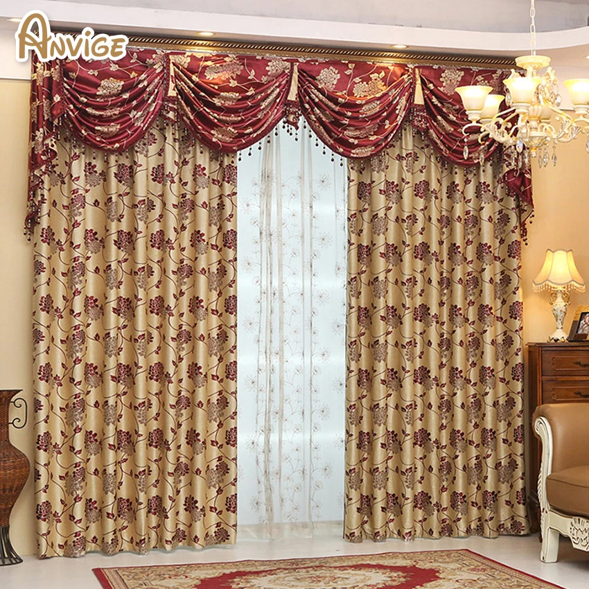 ANVIGE 1 PIECE Valance Curtains for Windows Drapes European Luxury