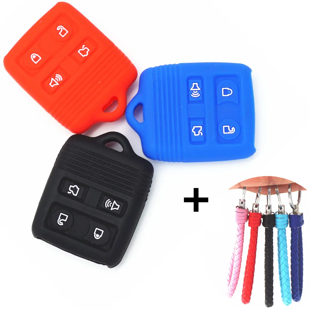 

WFMJ Silicone 4 Buttons Smart Key Chain Cover Case for MERCURY LINCOLN FORD Focus Flex Fusion Mustang Taurus Edge Escape Explore