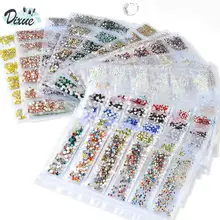 20 models selling hot selling flat glass diamond size Rhinestones Set Crystal Glass Nail Rhinestones For