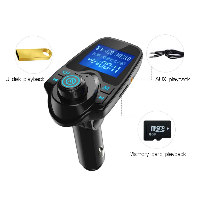 Bluetooth беспроводной Автомобильный MP3-плеер громкой связи автомобильный комплект fm-передатчик 5 в 2.1A USB зарядное устройство ЖК-дисплей Автомобильный fm-модулятор аксессуары