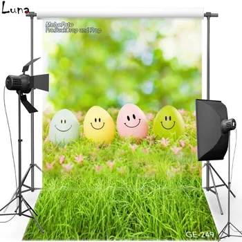 

MEHOFOTO Happy Easter Vinyl Photography Background For Newborn Lawn Egg New Fabric Flannel Backdrop For Baby photo studio 249