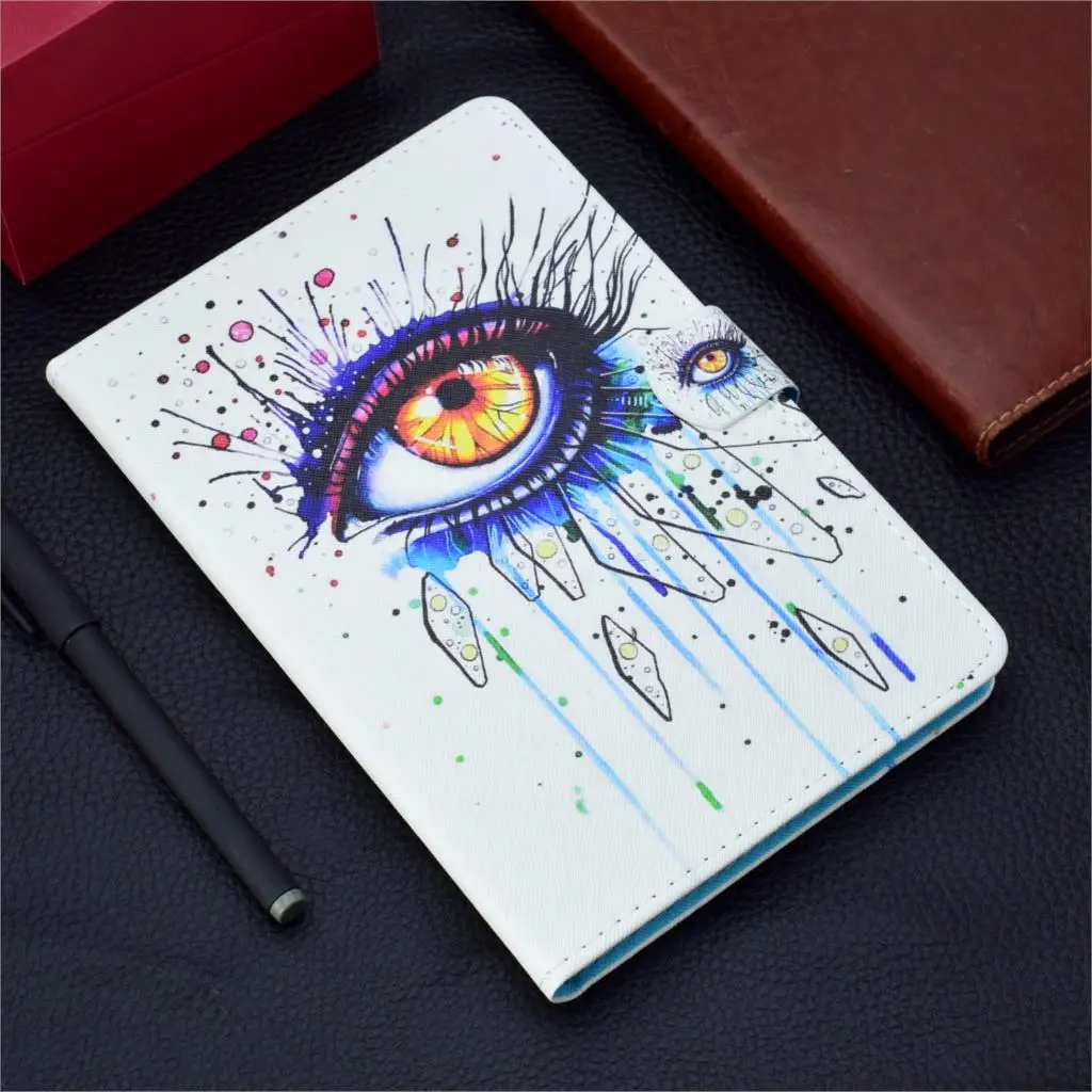 Смарт сна Tablet чехол для Samsung Galaxy Tab 9,7 T550 T555 P550 P555 9,7 дюйма Чехол Флип кожаный чехол уникального электронных книг случае - Цвет: big eyes