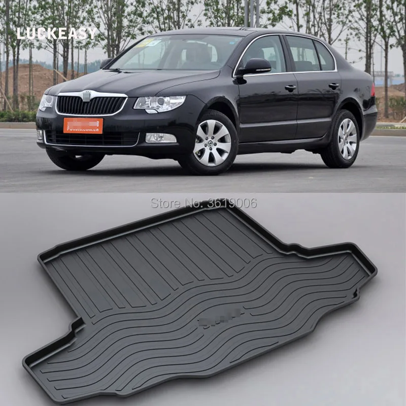 

LUCKEASY Non-Slip Waterproof 3D TPO Trunk Boot Cargo Mat Recycled Durable For SKODA Superb Car-styling