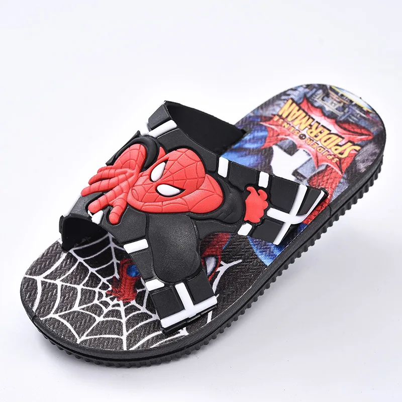 Детская обувь для мальчиков, детские Нескользящие домашние Банные Тапочки с человеком-пауком г. Летняя пляжная обувь для мальчиков